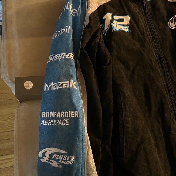 NASCAR Wilson Leather Jacket Blue Autel XXL Chase Ryan Newman - Picture 6 of 9